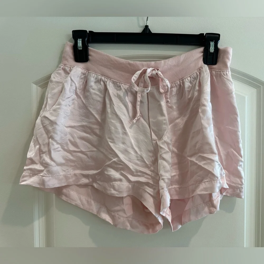 PJ Harlow Mikel Pink Satin Sleep Shorts - Picture 4 of 7